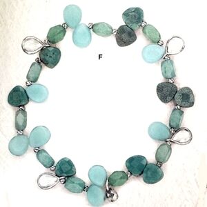 Silpada Sterling Howlite Blue Green Stone Stretch Bracelet